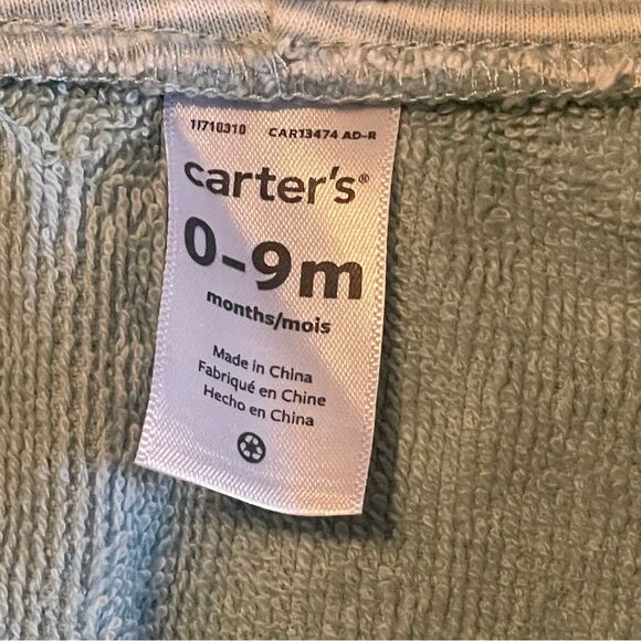 Carter’s 0-9 mo little Frog soft terry bathrobe light blue with hood NWOT - Picture 4 of 10